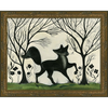 Animal Silhouette Fox – Framed Folk Art Print