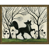 Animal Silhouette Fox – Framed Folk Art Print