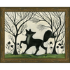 Animal Silhouette Fox – Framed Folk Art Print