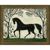 Animal Silhouette Horse – Framed Folk Art Print
