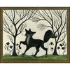 Animal Silhouette Fox – Framed Folk Art Print