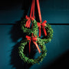 Boxwood Wreaths with Red Ribbon - Set of 3