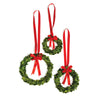 Boxwood Wreaths with Red Ribbon - Set of 3