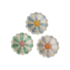 Ceramic Flower Dipping Bowl with Lavender Hand Painted Stripes