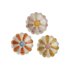 Ceramic Flower Dipping Bowl with Orange Hand Painted Stripes