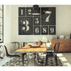 Vintage Inspired Number Print - White on Black (0-9)