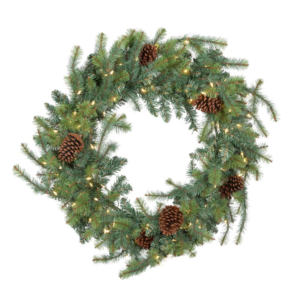 Blue Spruce Wreath with LED Lights, Extra-Large 40"