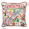 North Pole City Hand-Embroidered Pillow