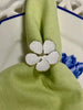 White Flower Set of 4 Napkin Rings