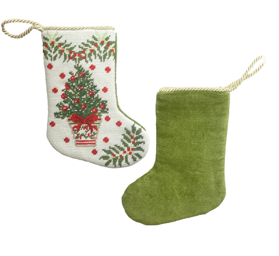 Classic Tree Needlepoint Stocking