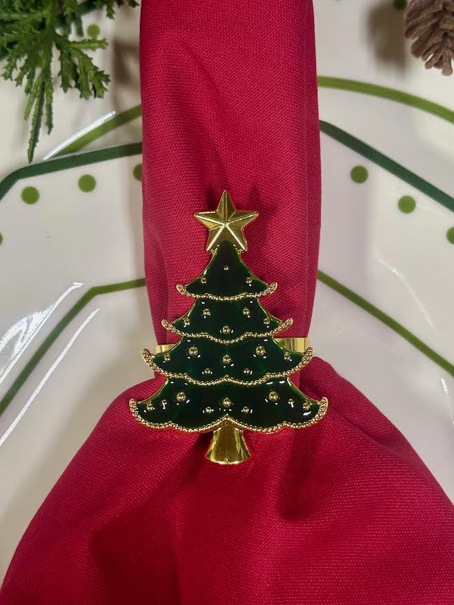Christmas Tree & Star Set of 4 Napkin Ring