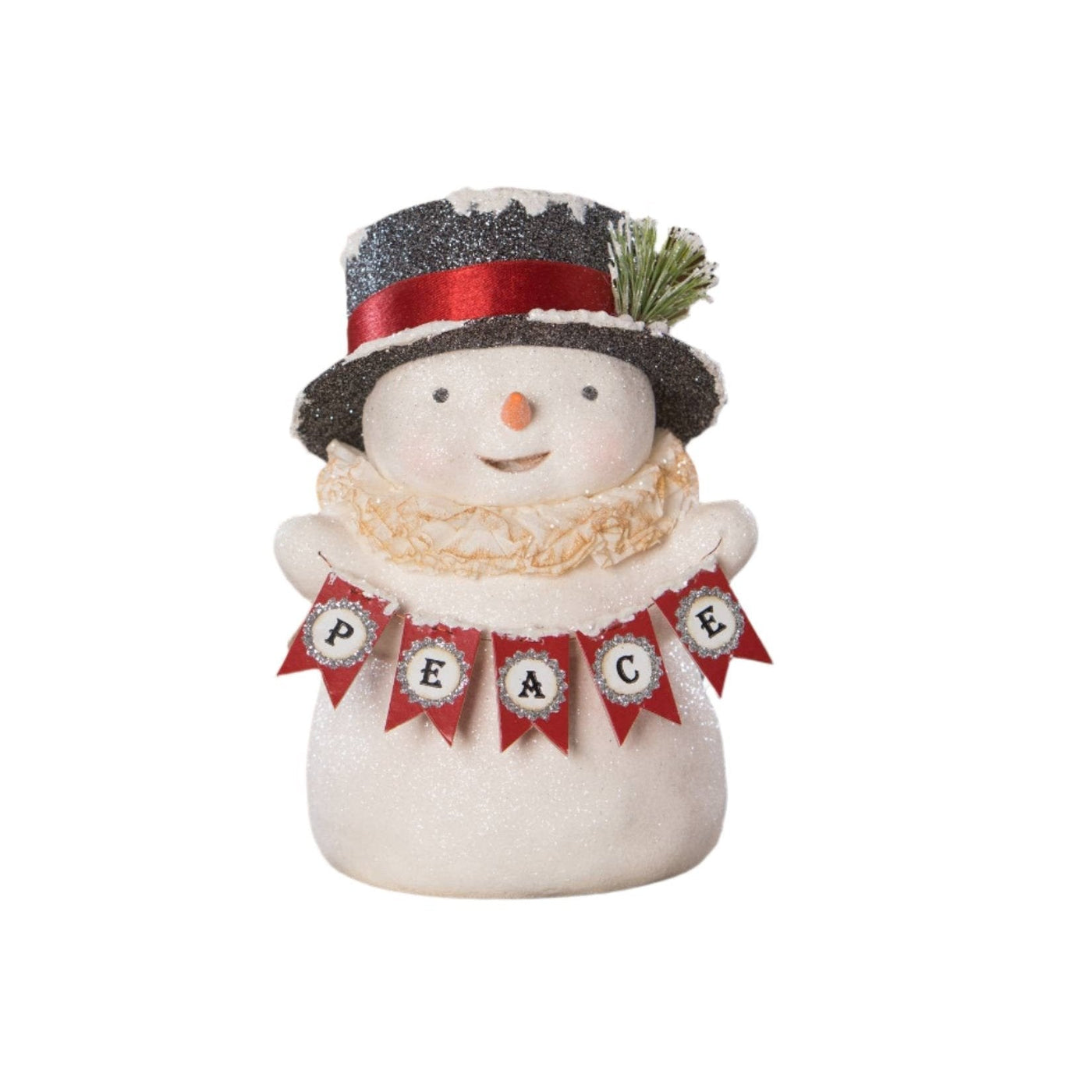Peace Snowman with Top Hat by Bethany Lowe