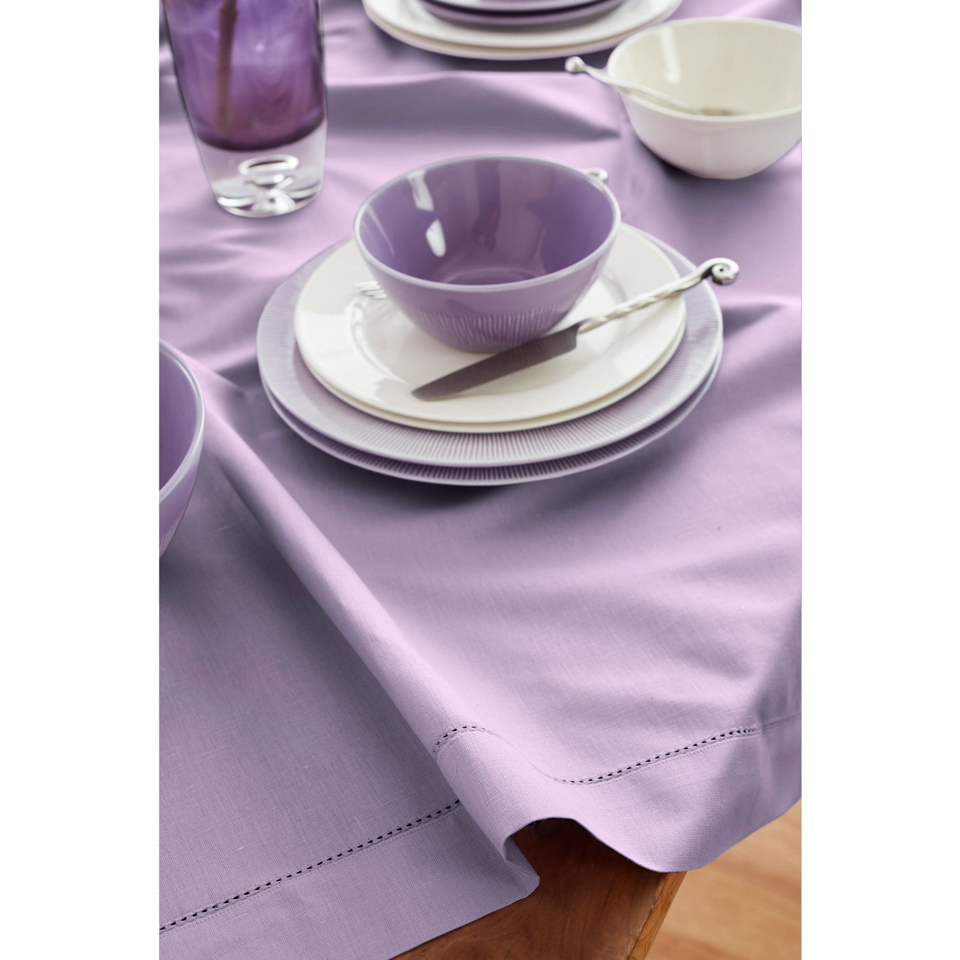 Cotton Linen Hemstitch Tablecloth