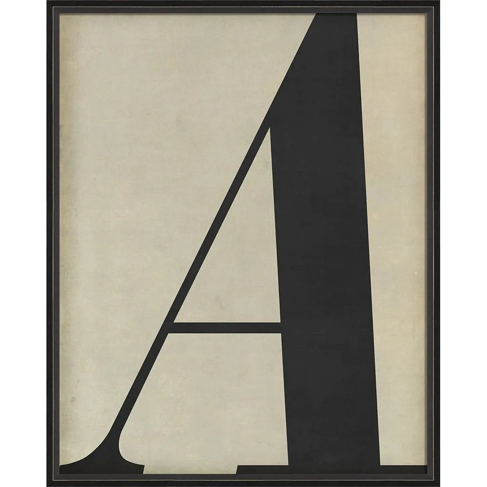 Vintage-Inspired Letter Print - Black on White (A-Z)