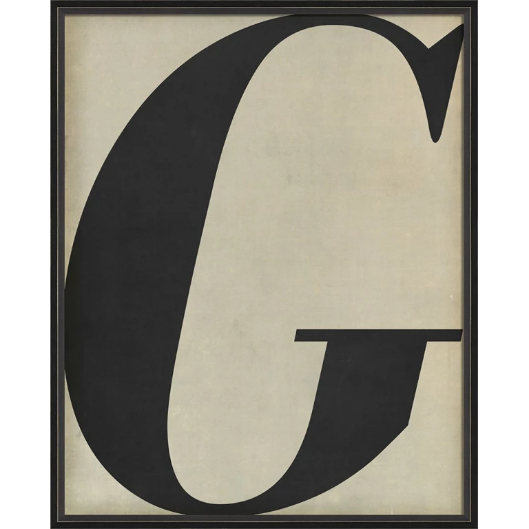 Vintage-Inspired Letter Print - Black on White (A-Z)