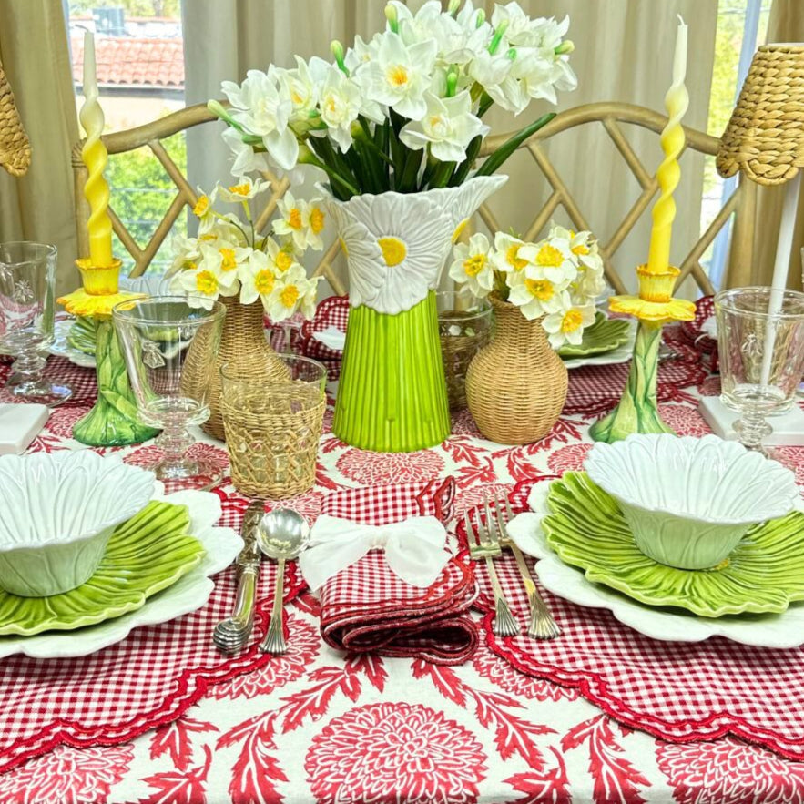 Catherine Tablecloth – Red & White