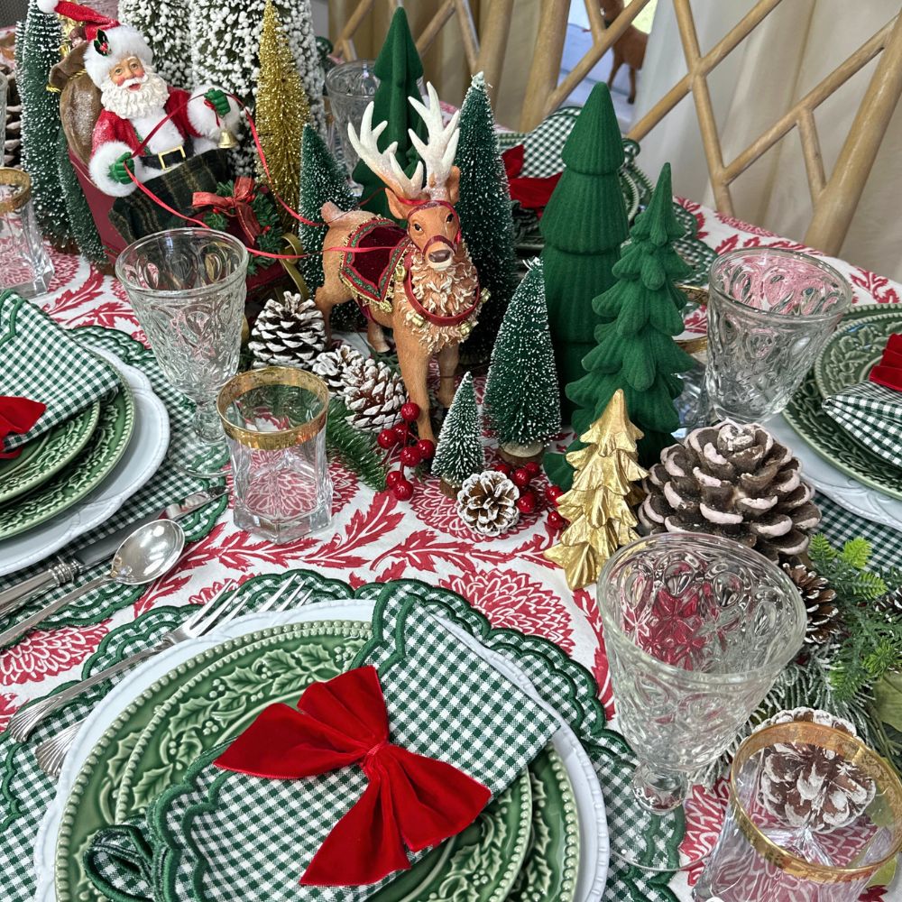 Red: Velvet Bow Napkin Ties - (Set of 4)