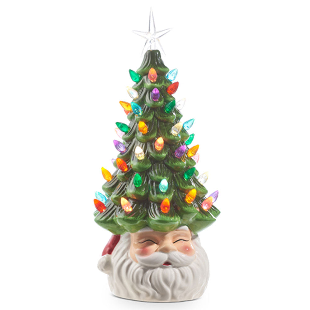 Vintage Santa Lighted Ceramic Tree