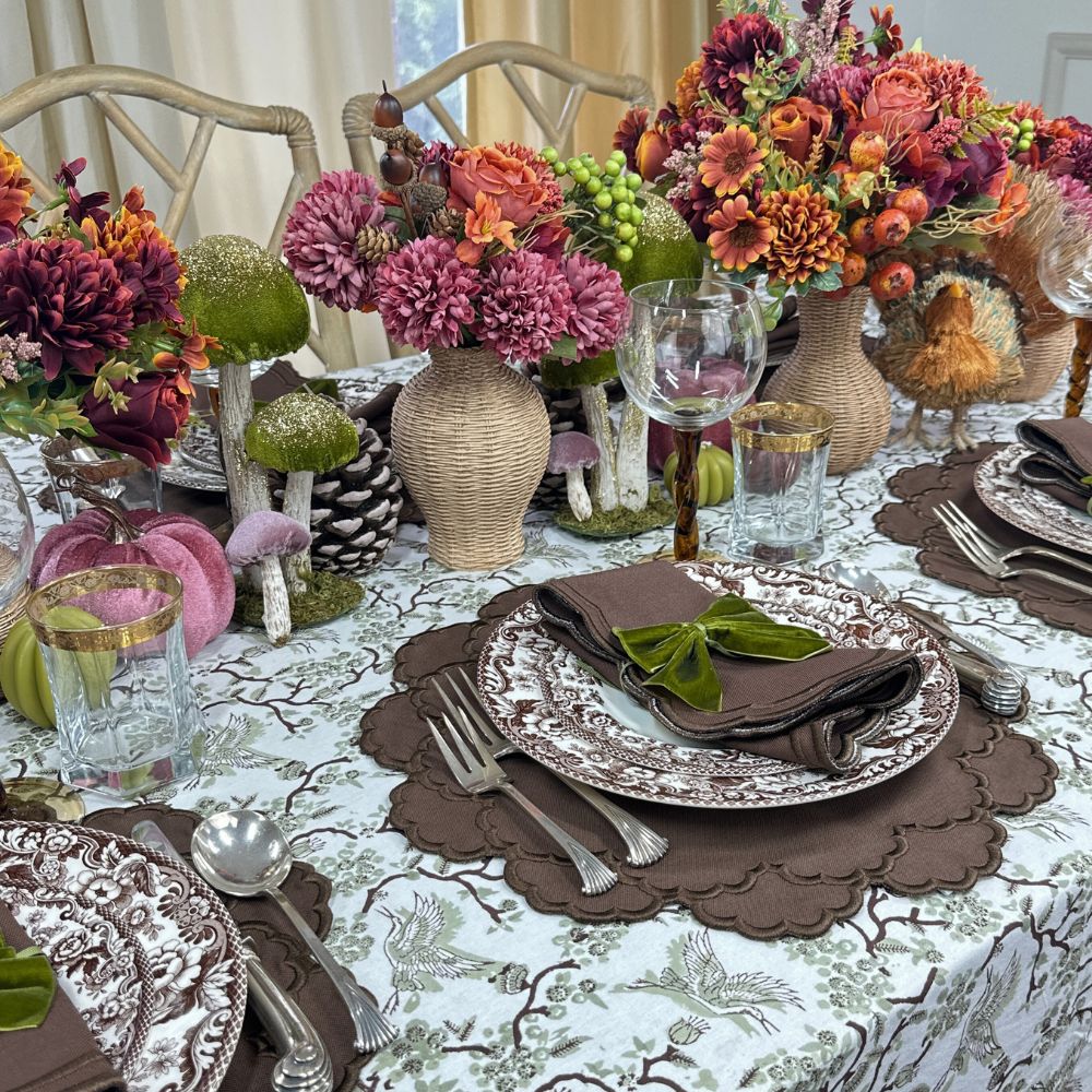 Sage Toile de Jouy Birds - Tablecloth