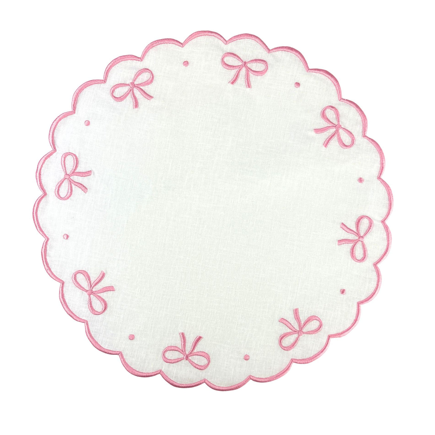 Studio Collection: Juliet Bows Placemats - White/Pink (Set of 4)