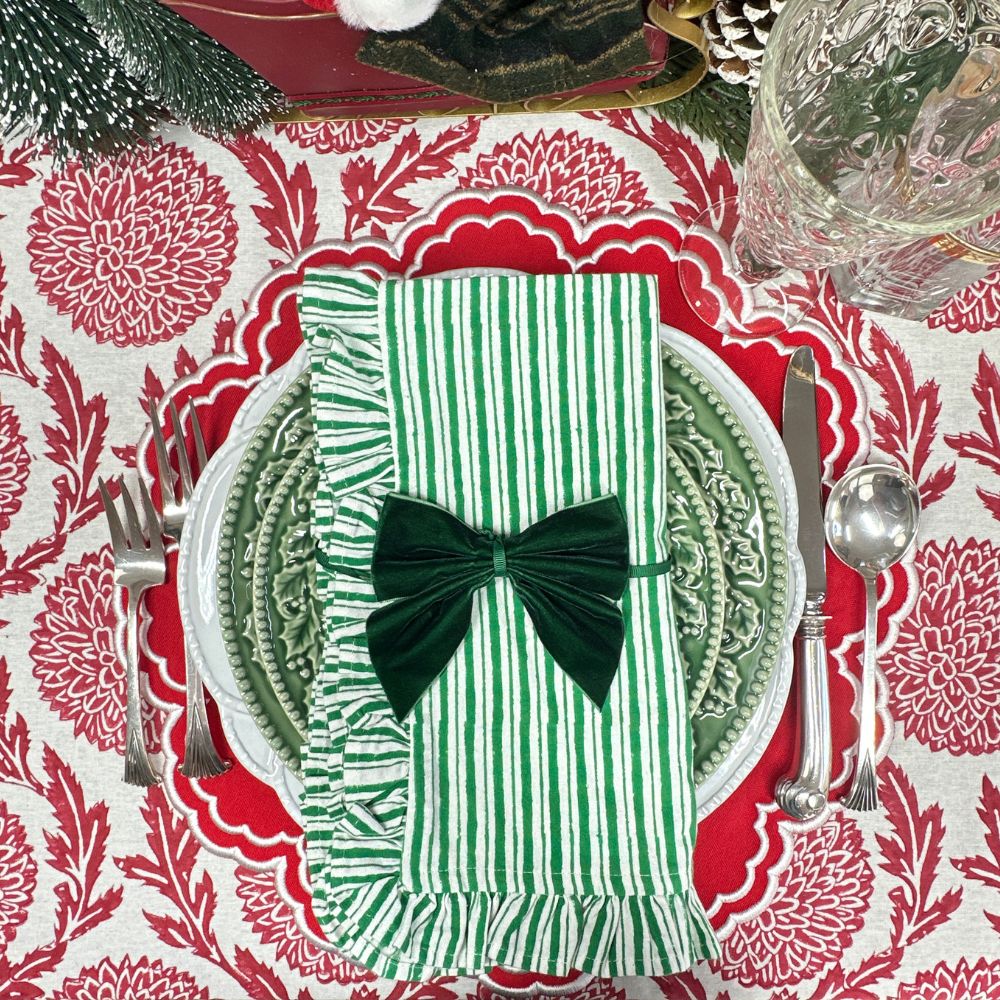 Red, Flowers & Vines - Tablecloth