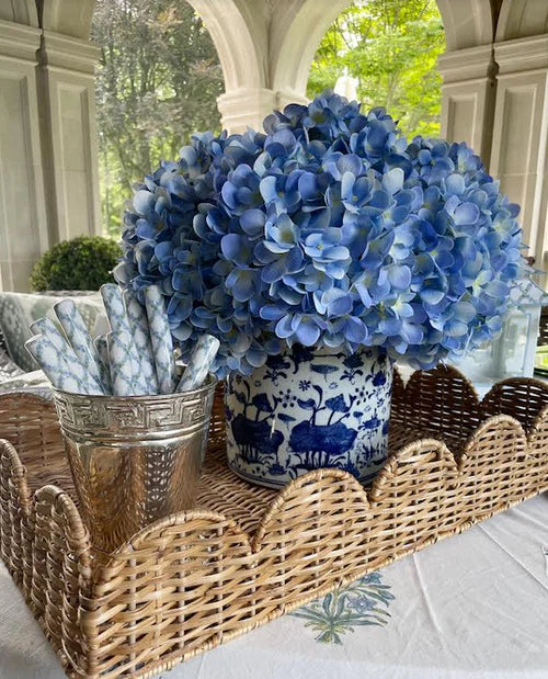 Scalloped Wicker Tray