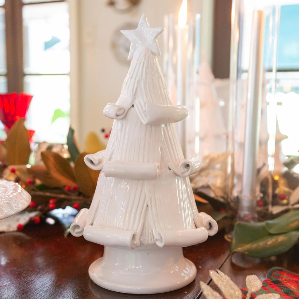 White Christmas Tree with Curled Branches