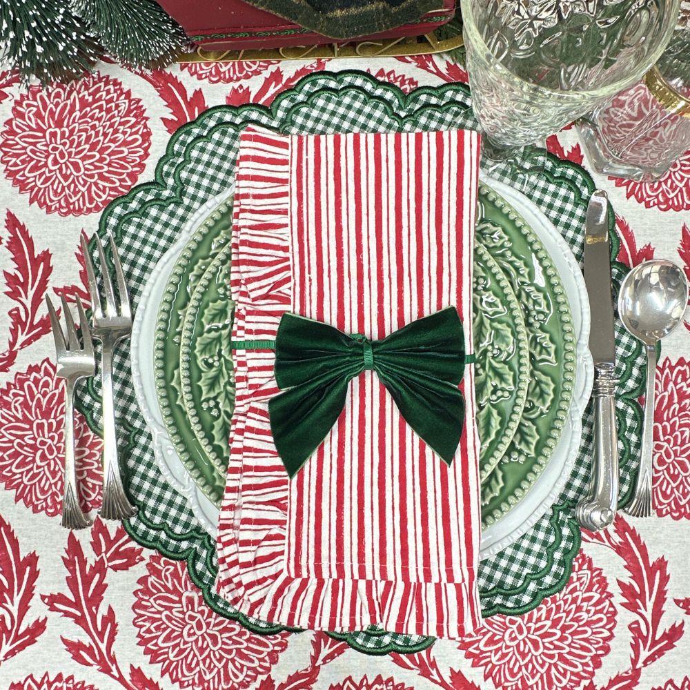 Red, Flowers & Vines - Tablecloth