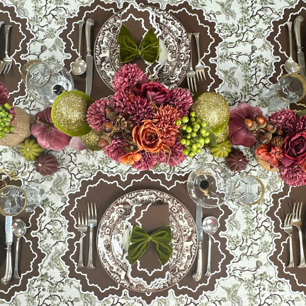 Sage Toile de Jouy Birds - Tablecloth