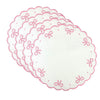 Studio Collection: Juliet Bows Placemats - White/Pink (Set of 4)