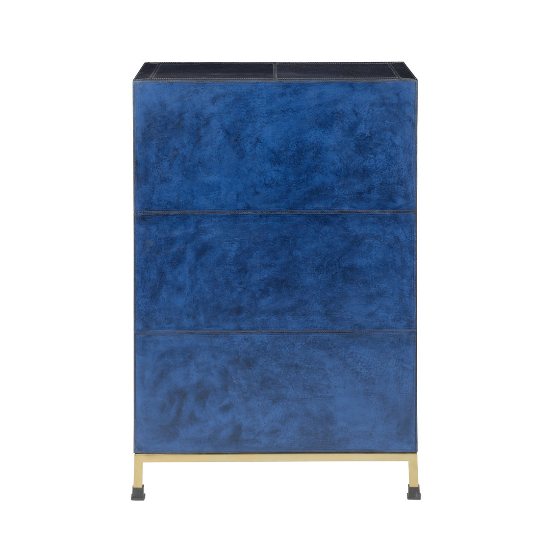The Atticus Cabinet – Midnight Blue Leather & Brass