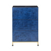 The Atticus Cabinet – Midnight Blue Leather & Brass