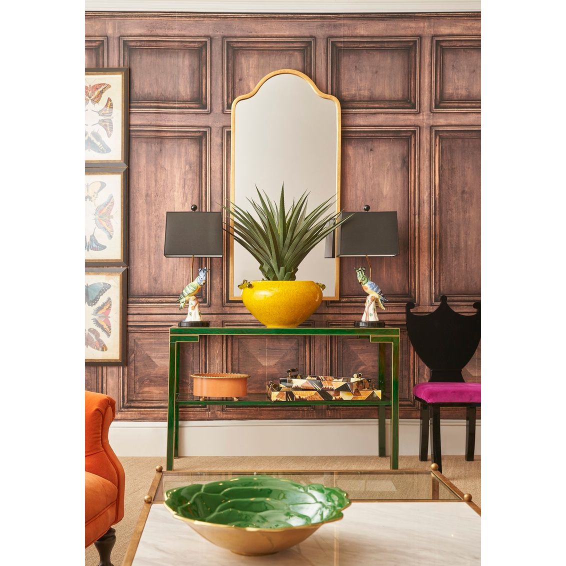 The Waverly Mirror – Scalloped Gold Leaf Frame