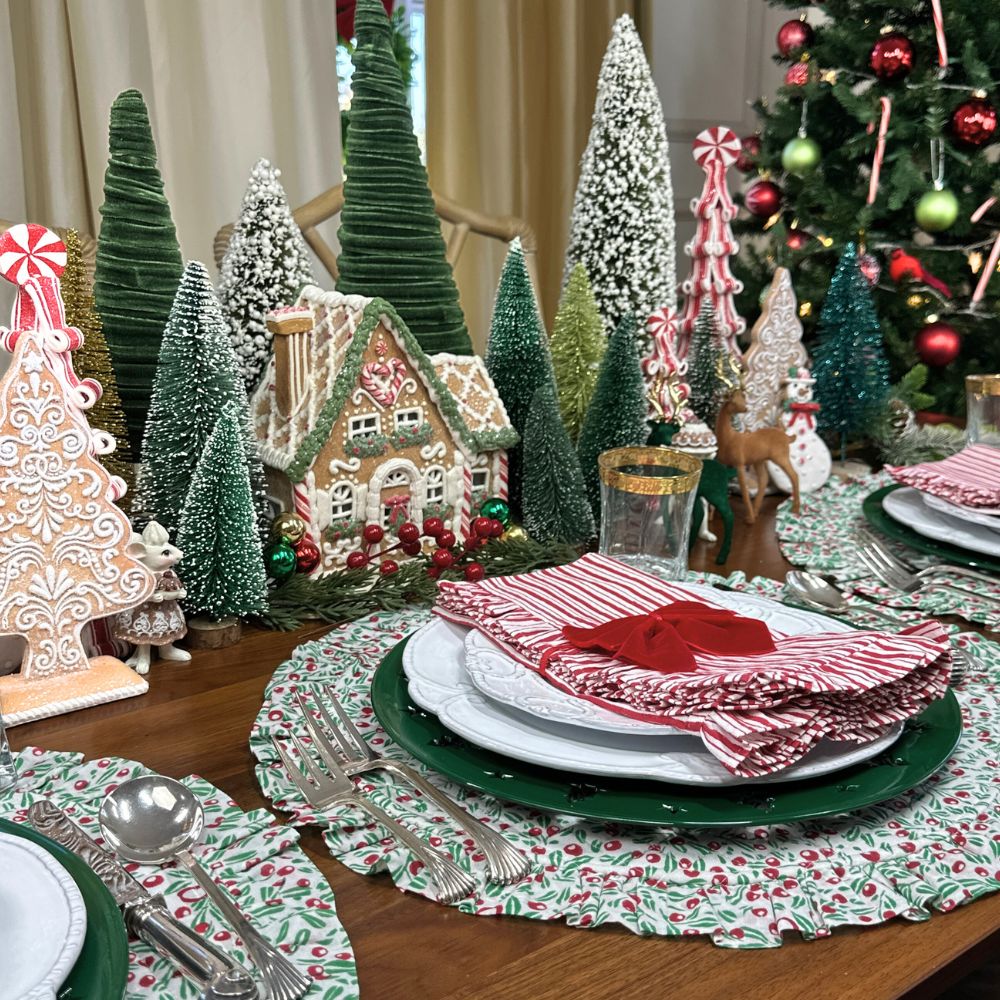 Red: Velvet Bow Napkin Ties - (Set of 4)