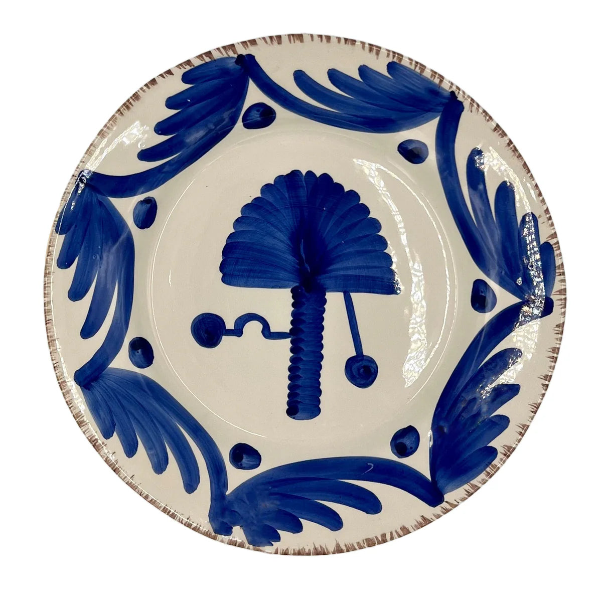 Madeira Dinner Plate –  Palm (Blue & White)