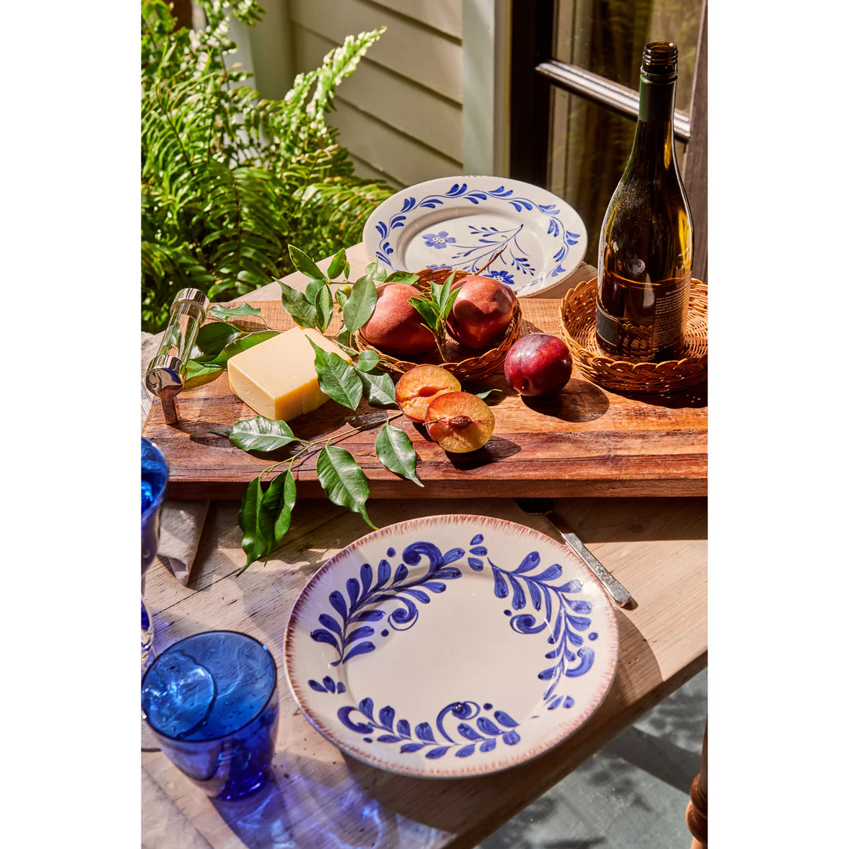 Casa Nuno Blue & White Dinner Plate - Scroll Design