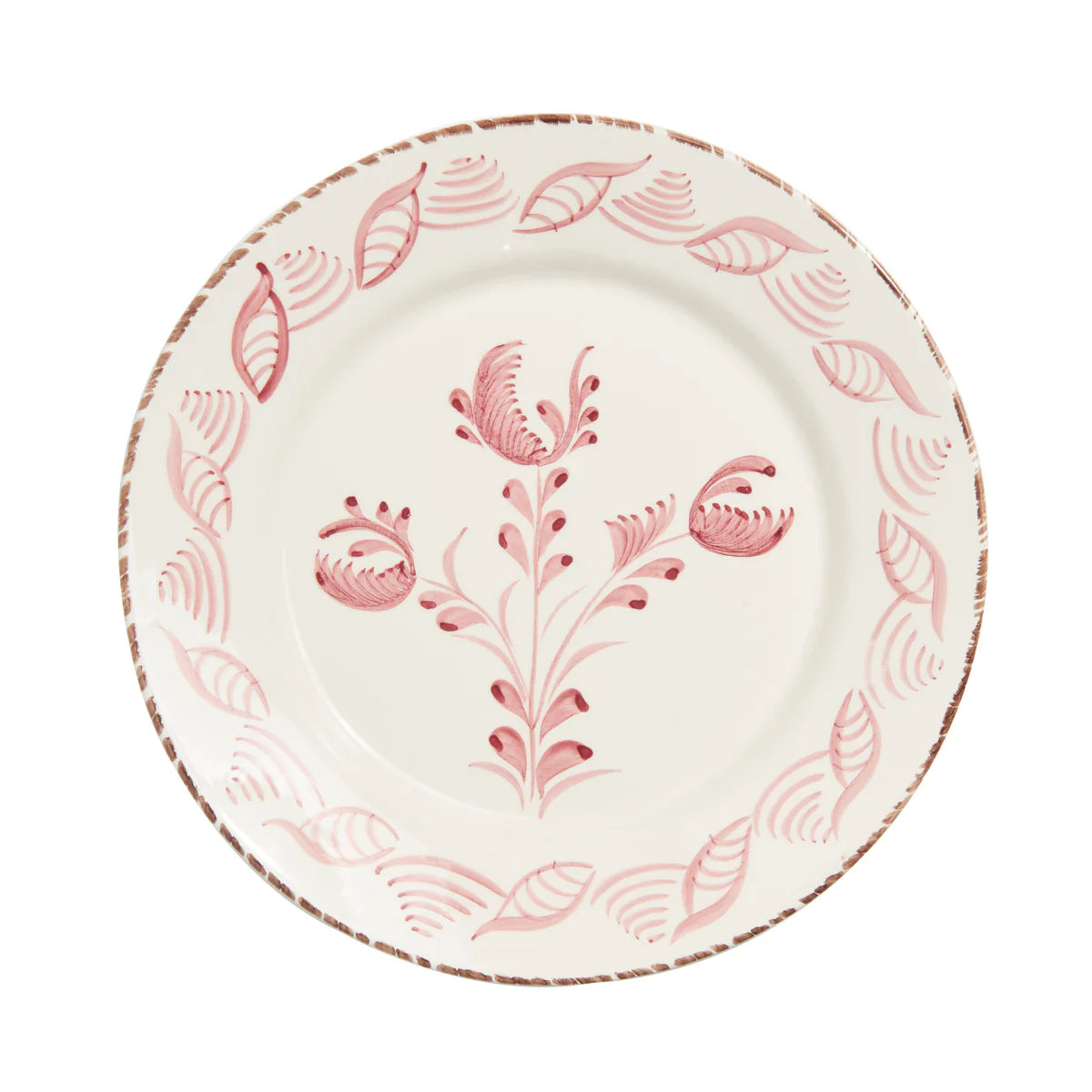 Madeira Dinner Plate – Flowers & Shells (Pink & White)