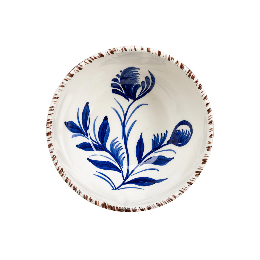 Madeira Serving Bowls – Flowers & Waves (Blue & White), Set of 2