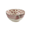 Madeira Wide Bowls – Pomegranate & Waves (Pink & White), Set of 2