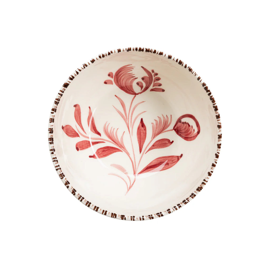 Madeira Serving Bowls – Flowers & Waves (Pink & White), Set of 2