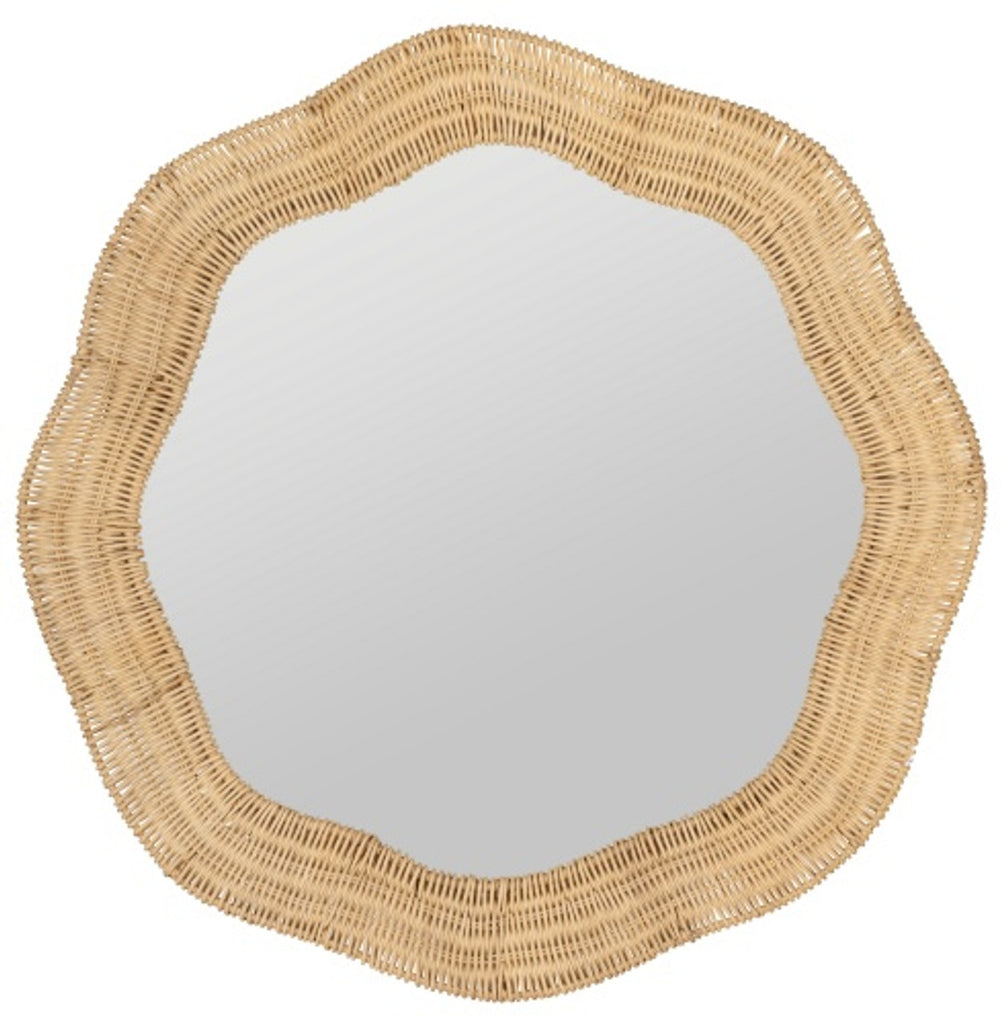 Linden Scalloped Round Wall Mirror