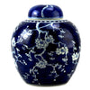 Round Navy Cherry Blossom Jar