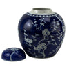 Round Navy Cherry Blossom Jar