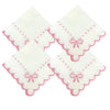 Studio Collection: Juliet Bows Napkins - White/Pink (Set of 4)