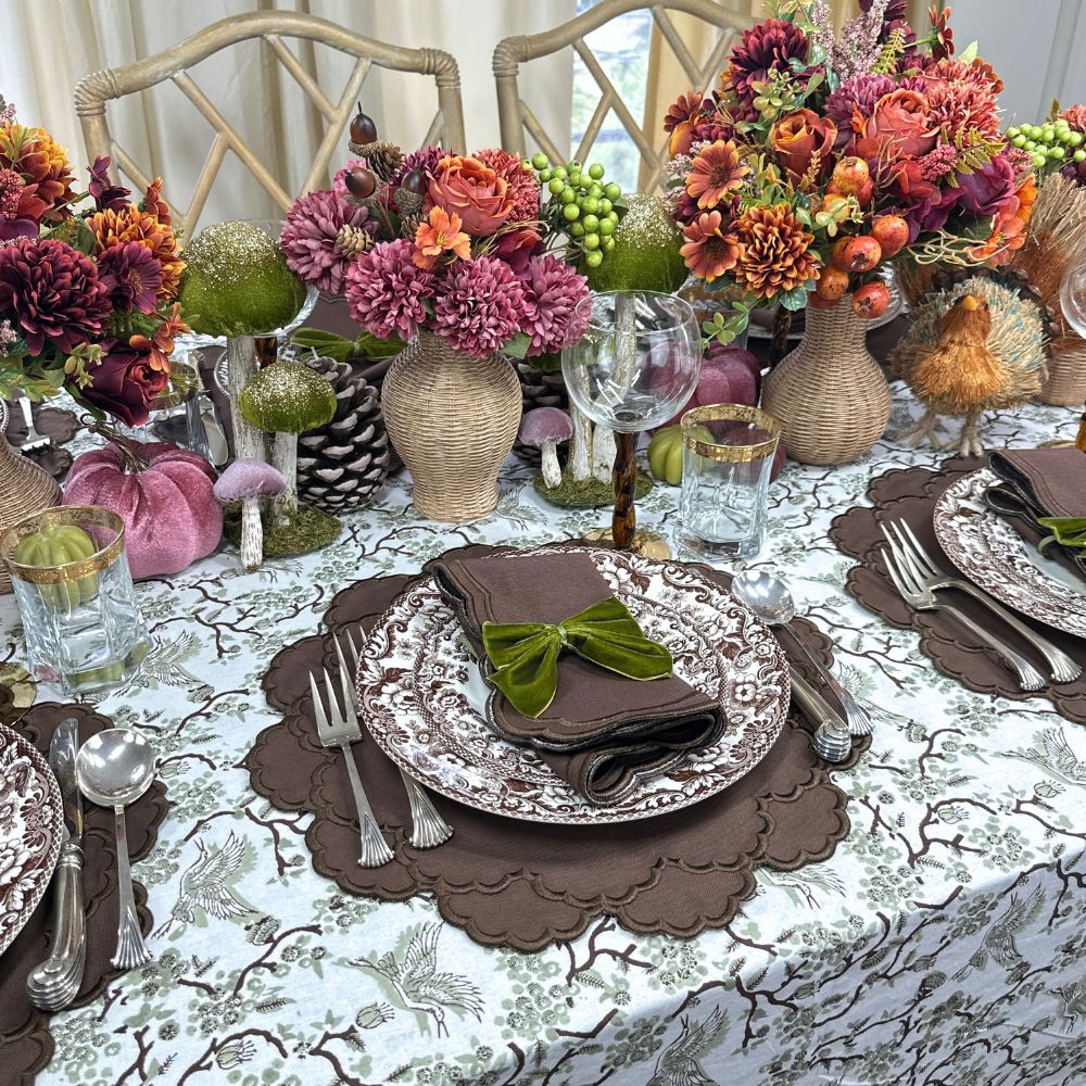 Sage Toile de Jouy Birds - Tablecloth