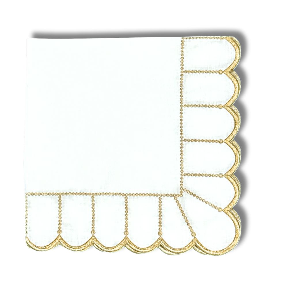 Pippa Napkin – White/Gold (Set of 4)