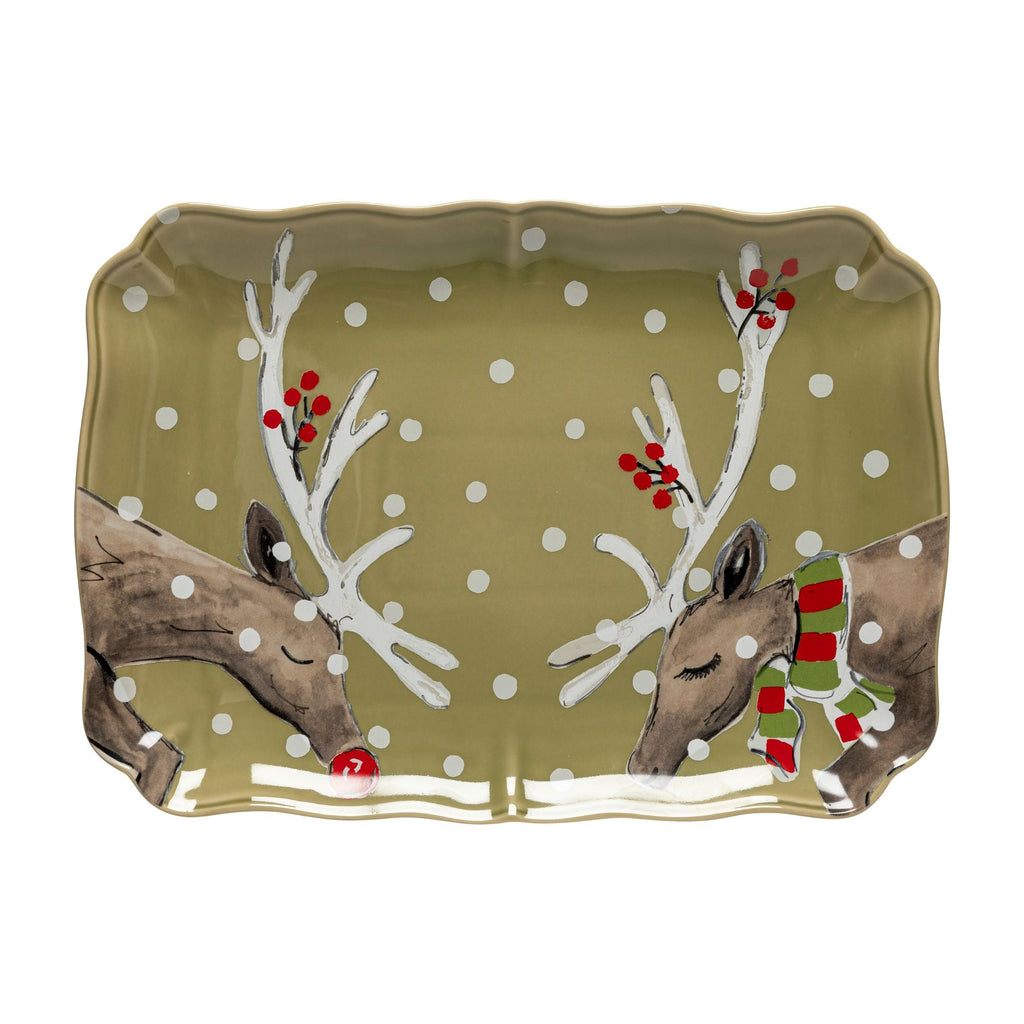 Deer Friends Rectangular Platter