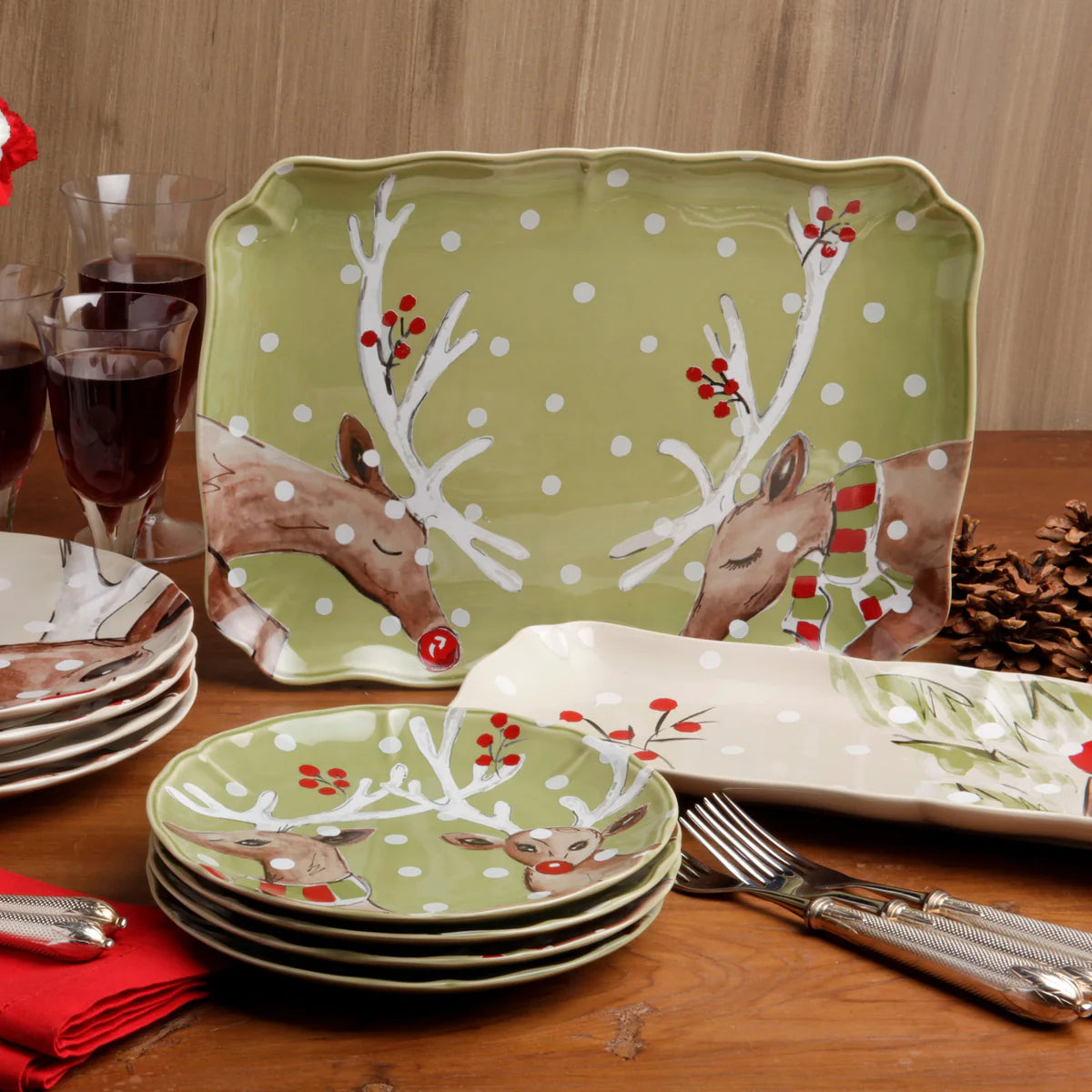 Deer Friends Rectangular Platter