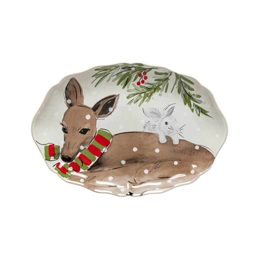 Deer Friends Oval Platter