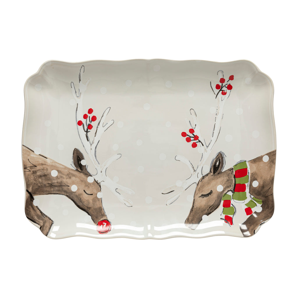 Deer Friends Rectangular Platter